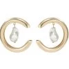 Social Butterfly Collection Gold Hoops Single Pearl Earrings Sale