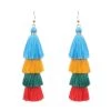 Social Butterfly Collection Four Layer Turquoise Yarn Earrings Sale