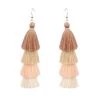 Social Butterfly Collection Four Layer Caramel Color Yarn Earrings Sale