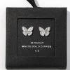 Social Butterfly Collection White Gold Dipped Butterfly Earrings Accessories