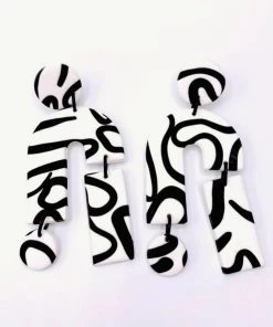 Social Butterfly Collection Sale European White Black Dangle Earrings