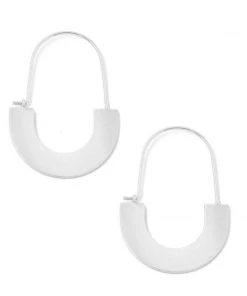 Social Butterfly Collection Sale Silver Long Slim Hoop Earrings