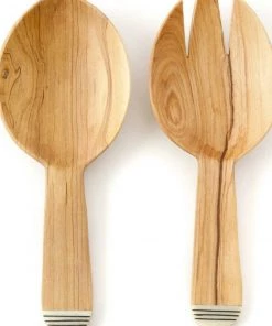 Social Butterfly Collection African Spork Spoon Will Olive Wood Salad Server Sale