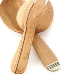 Social Butterfly Collection African Spork Spoon Will Olive Wood Salad Server Sale