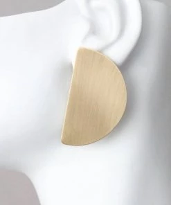 Social Butterfly Collection New Arrivals Smooth Gold Half Moon Earrings