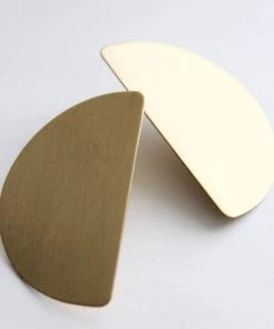 Social Butterfly Collection New Arrivals Smooth Gold Half Moon Earrings