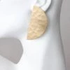 Social Butterfly Collection Hammered Gold Half Moon Earrings New Arrivals