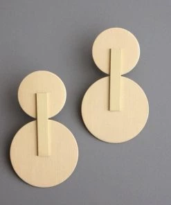 Social Butterfly Collection Double Circle Gold Bar Earrings