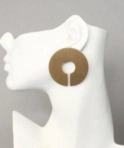 Social Butterfly Collection New Arrivals Smooth Gold Cut Full Moon Earrings