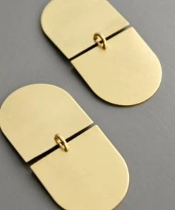Social Butterfly Collection Double Bar Gold Earrings