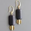 Social Butterfly Collection Gold Black Stone Drop Earrings