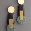 Social Butterfly Collection Abstract Black Green Gold Earrings New Arrivals