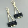Social Butterfly Collection Stacked Black Stone Gold Earring New Arrivals