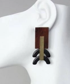 Social Butterfly Collection Stone Gold Strip Drop Earrings