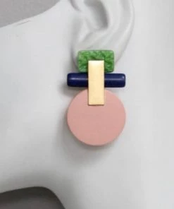 Social Butterfly Collection Pink Green Blue Abstract Earrings