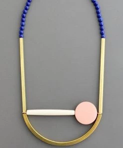 Social Butterfly Collection New Arrivals Pink Green Blue Abstract Necklace