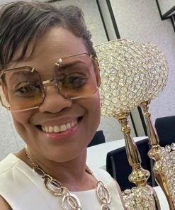 Social Butterfly Collection Retro Color Tinted Square Sunglasses