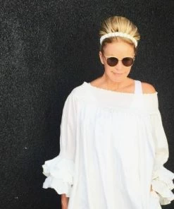 Social Butterfly Collection White Ruffle Sleeve Dress Top