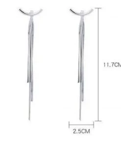 Social Butterfly Collection Silver Long Chain Tassel Earrings New Arrivals