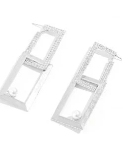 Social Butterfly Collection Silver Crystal Single Pearl Earrings New Arrivals