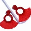 Social Butterfly Collection Accessories Red Woven Bead Detail Fan Earrings