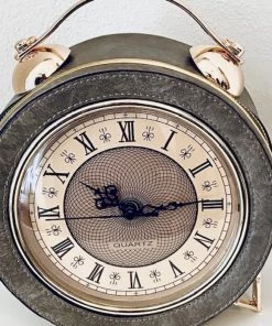 Social Butterfly Collection Accessories Grey Retro Style Clock Handbag