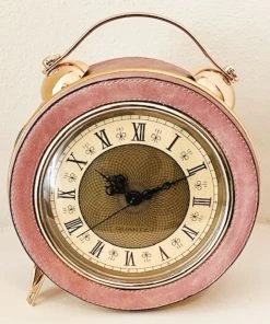 Social Butterfly Collection Accessories Pink Retro Style Clock Handbag