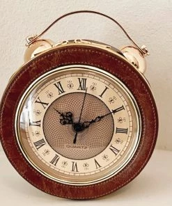 Social Butterfly Collection Brown Retro Style Clock Handbag