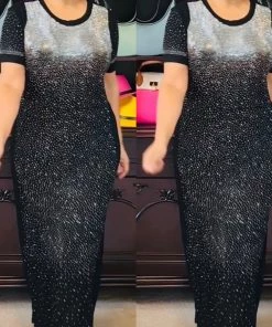 Social Butterfly Collection Black Bling T-Shirt Maxi Dress