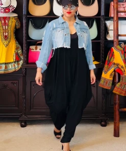 Social Butterfly Collection New Arrivals Black Scoop Neck Harem Jumpsuit