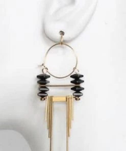 Social Butterfly Collection New Arrivals Hematite Detailed Hoop Earrings