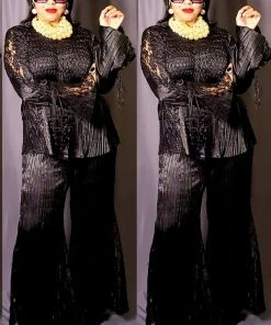 Social Butterfly Collection Black Chic & Comfy Two Piece Pant Set New Arrivals