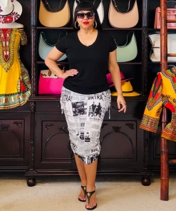 Social Butterfly Collection Plus Size V-Neck Cotton T-Shirt