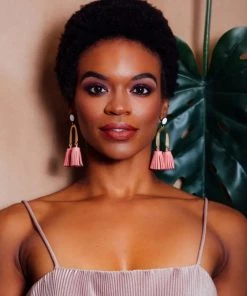 Social Butterfly Collection New Arrivals Pink, Black Or Orange Vegan Suede Double Tassel Earrings