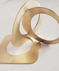 Social Butterfly Collection Single Distressed Dented Brass Bracelet