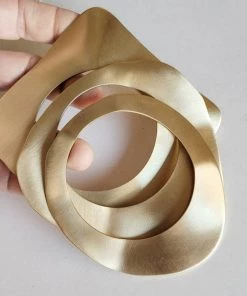 Social Butterfly Collection Single Distressed Dented Brass Bracelet