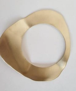 Social Butterfly Collection Single Distressed Dented Brass Bracelet