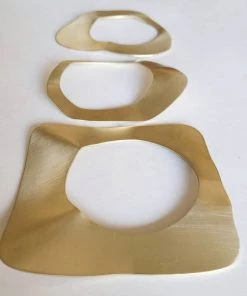 Social Butterfly Collection Single Distressed Dented Brass Bracelet