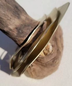 Social Butterfly Collection Single Distressed Dented Brass Bracelet