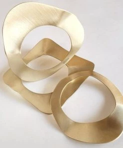 Social Butterfly Collection Single Distressed Dented Brass Bracelet