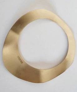 Social Butterfly Collection Single Distressed Dented Brass Bracelet