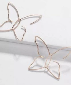 Social Butterfly Collection New Arrivals Gold Abstract Butterfly Earrings
