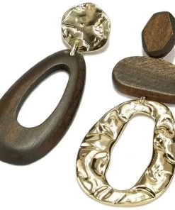 Social Butterfly Collection New Arrivals Brown Gold Mix Match Earrings