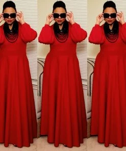 Social Butterfly Collection New Arrivals Red Necktie Maxi Dress