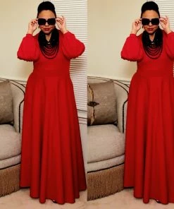 Social Butterfly Collection New Arrivals Red Necktie Maxi Dress