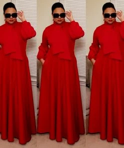 Social Butterfly Collection New Arrivals Red Necktie Maxi Dress