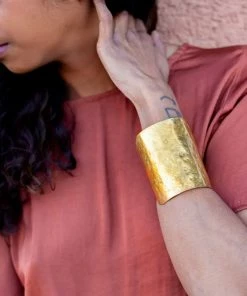 Social Butterfly Collection New Arrivals Hammered Textured Cuff Bracelet