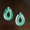 Social Butterfly Collection Turquoise Gold Trim Earrings
