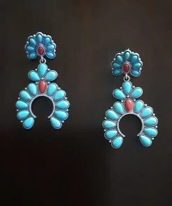 Social Butterfly Collection Turquoise Red Stone Earrings