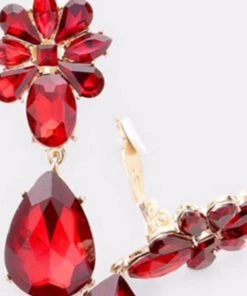 Social Butterfly Collection Clip On Crystal Flower Earrings